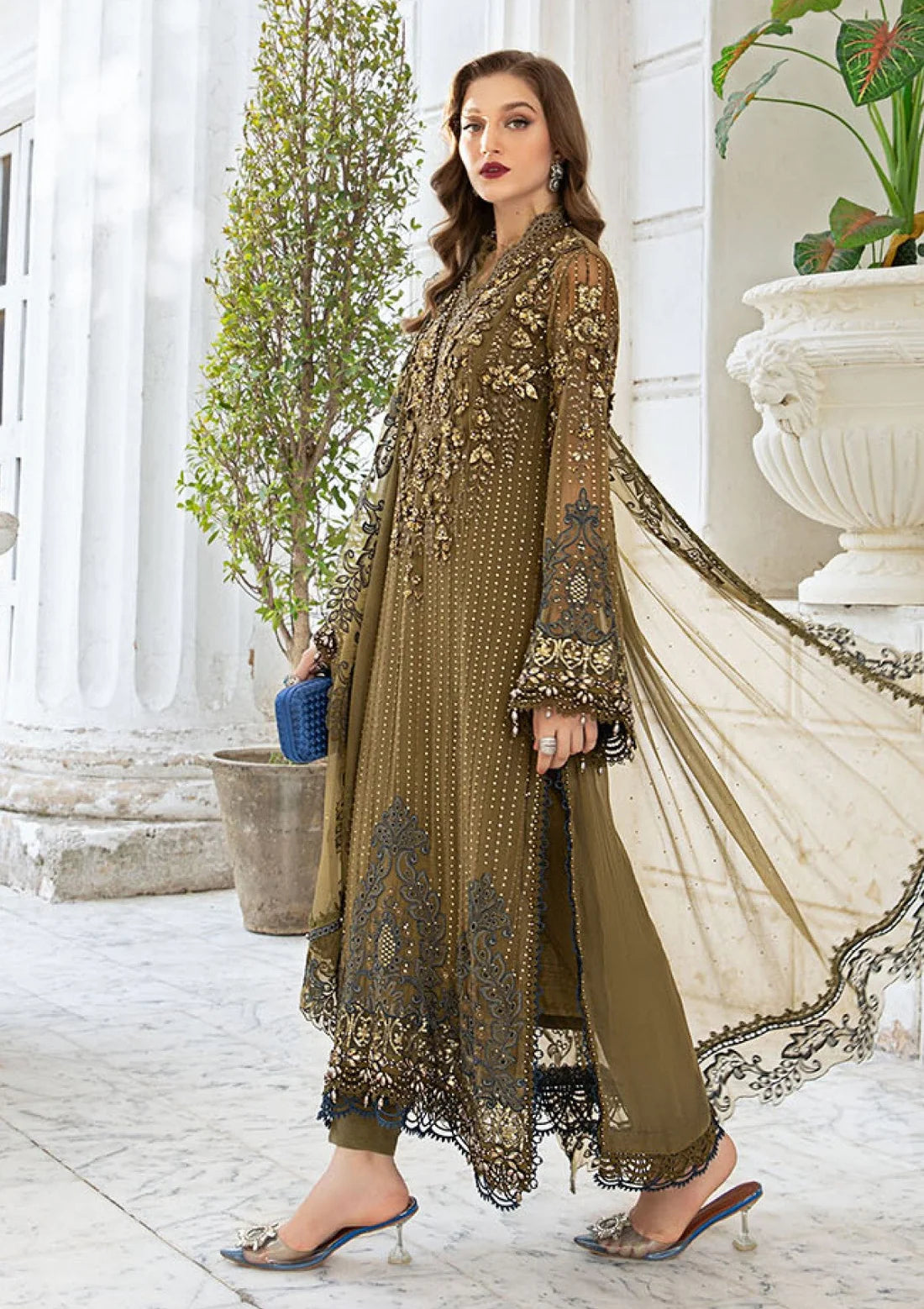 Unstitched Embroidered Chiffon Suit"24(MPC 24-108)