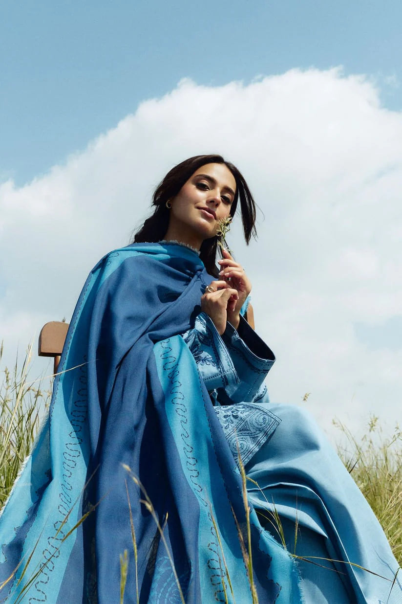 Unstitched 3 Piece Fully Embroidered Lawn Suit With Printed Polly Lawn Dupatta