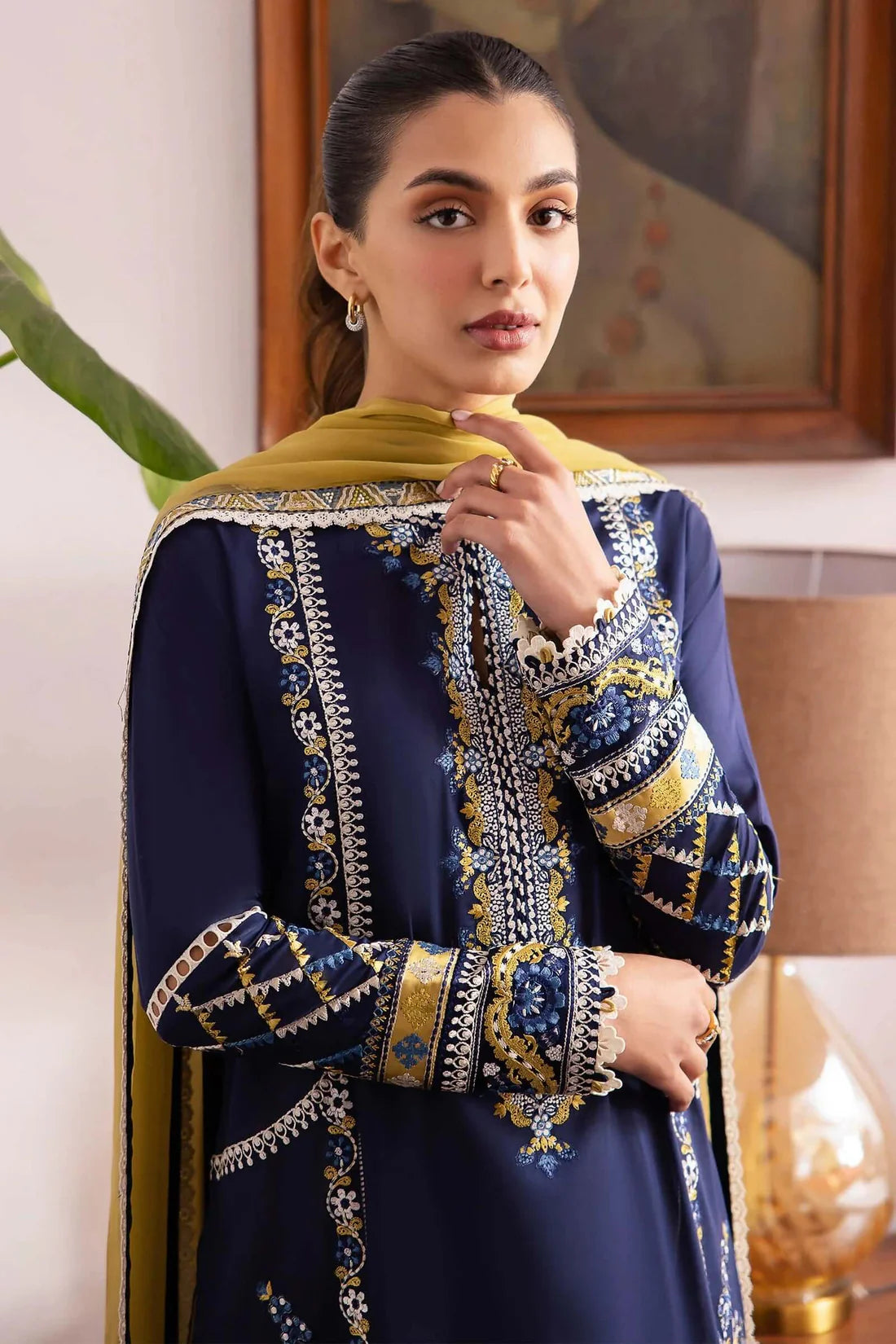 3 Piece Unstitched Heavy Embroidered Lawn Suit ( Full Embroidered Chiffon Dupatta )