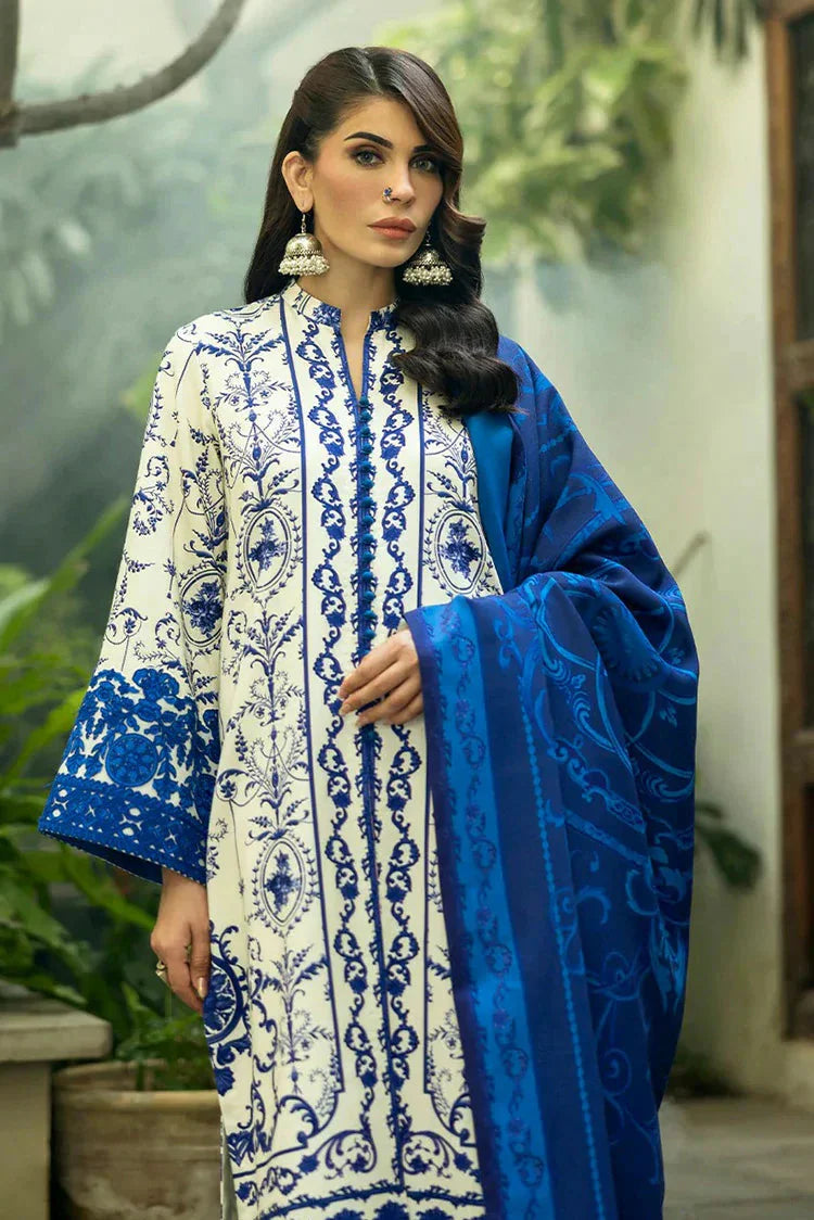 Unstitched 3 Piece Digital Printed Lawn Suit with Printed Lawn Dupatta