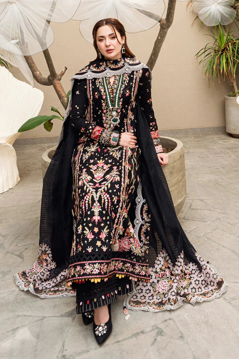 Unstitched 3 Piece Fully Embroidered Lawn Suit With Embroidered Shiffon Dupatta