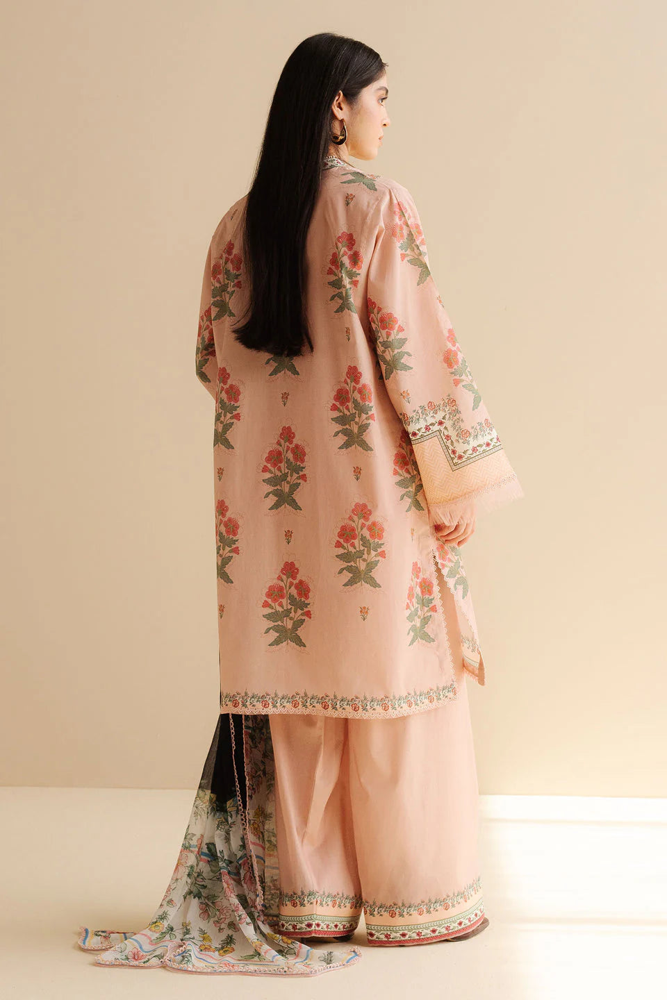 Unstitched 3 Piece Digital Printed Lawn Suit with Printed Polly Lawn Dupatta