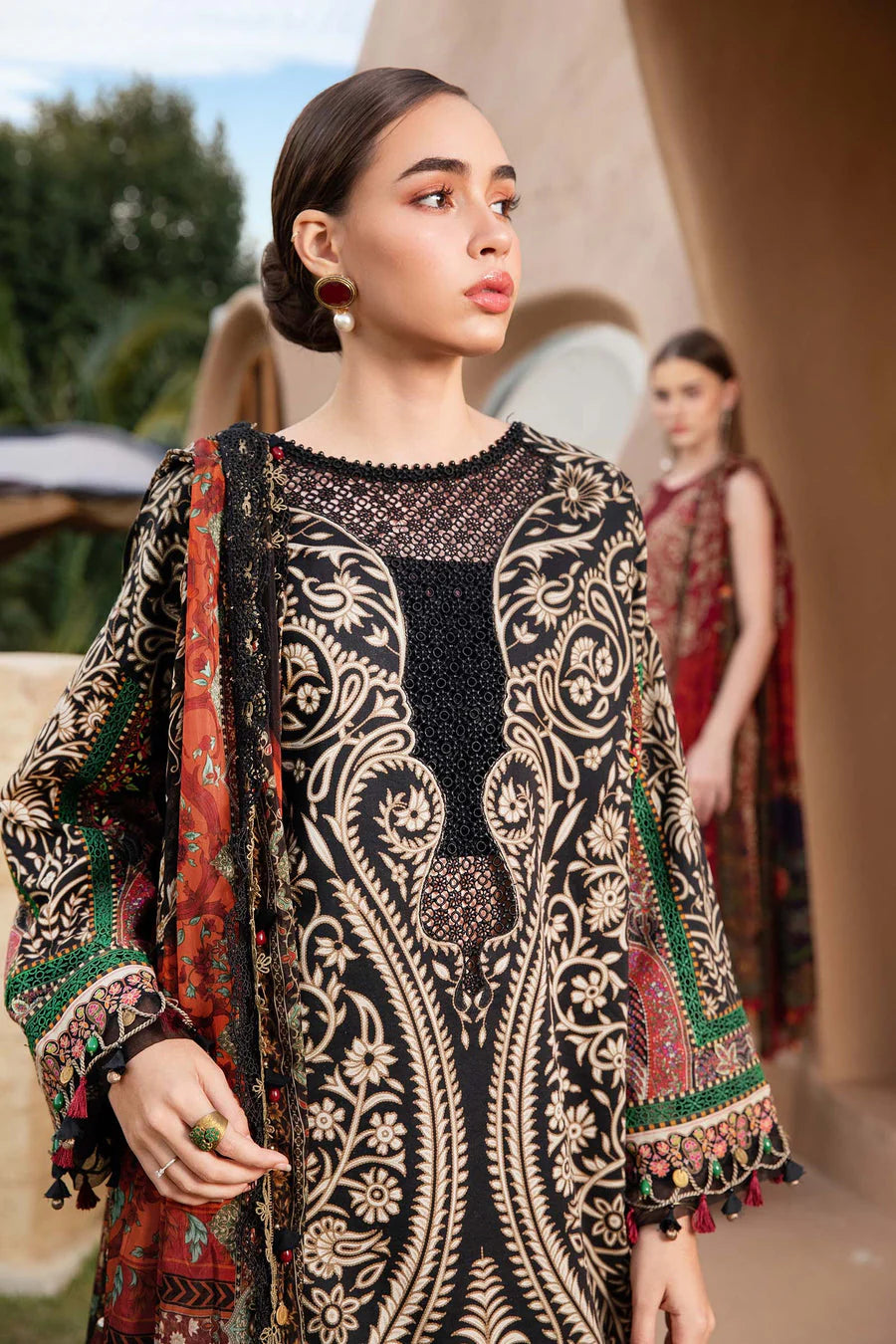 Unstitched 3 Piece Digital Printed Lawn Suit with Printed Polly Lawn Dupatta