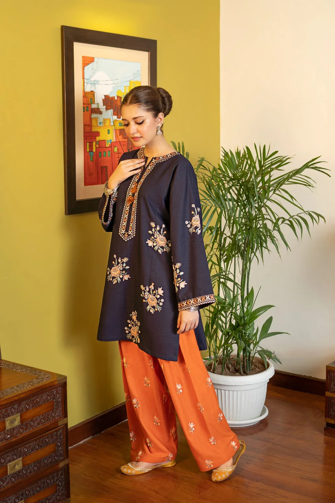 Unstitched 2 Piece Embroidered Dhanak Fabric