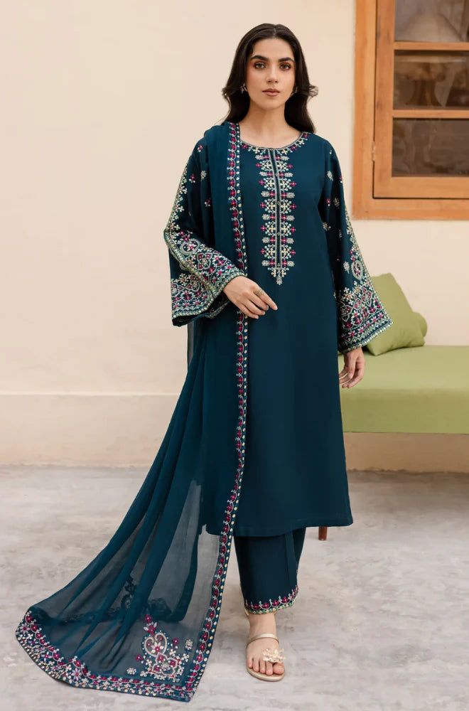 Unstitched 3 Piece Embroidered Lawn Suit with Embroidered Lawn Dupatta