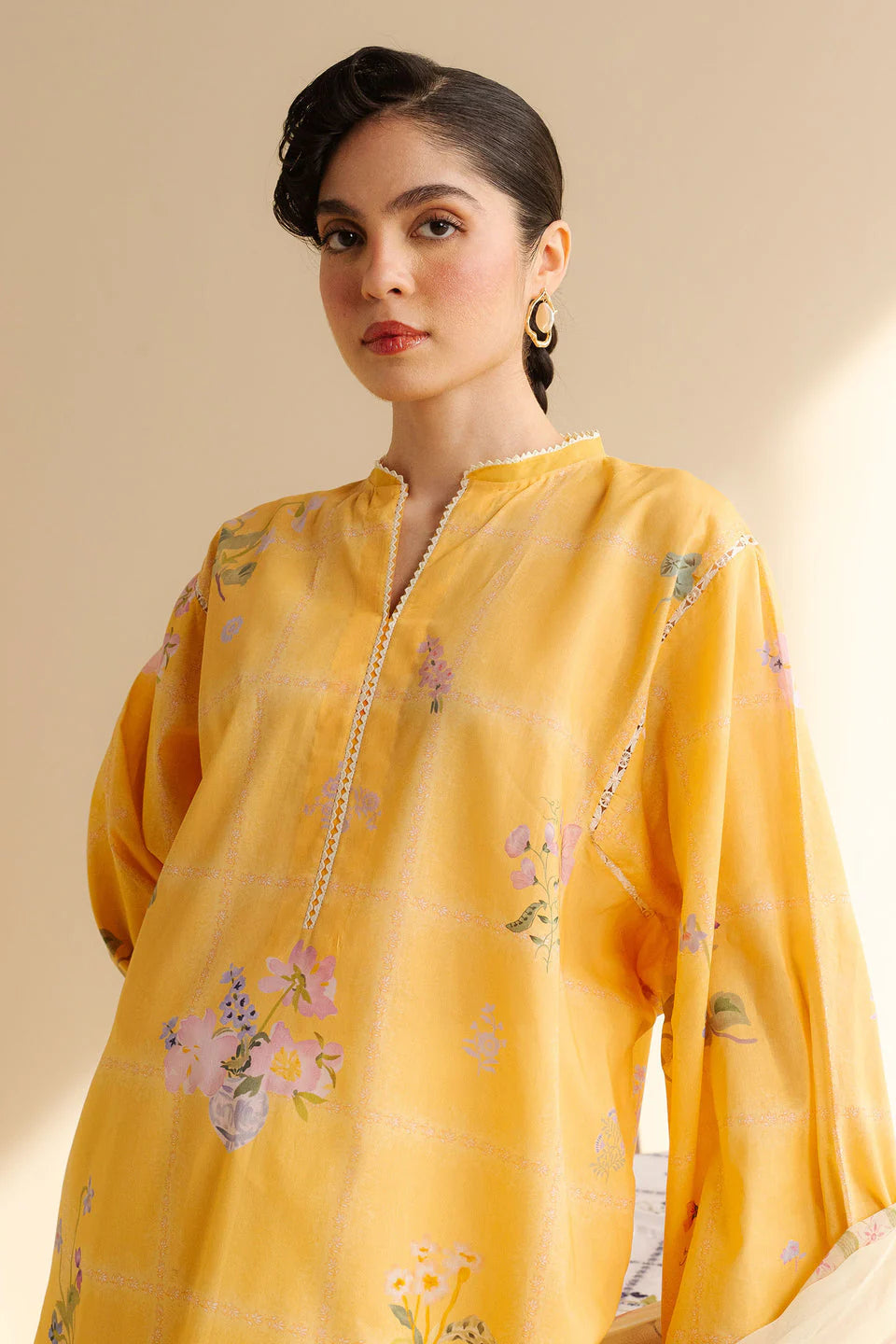 Unstitched 3 Piece Digital Printed Lawn Suit with Printed Polly Lawn Dupatta